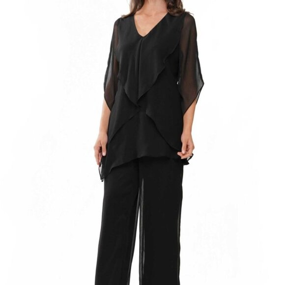 Marsoni by Colors Dresses & Skirts - NWT Marsoni by Colors M308 Crinkled Chiffon Formal Pantsuit Black Size 16